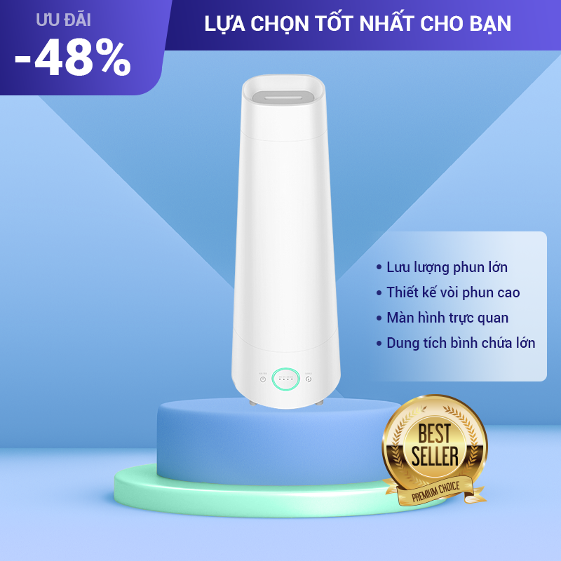 Máy Tạo Ẩm Phun Sương Công Suất 25W, Lưu Lượng Phun Lớn, Tự Động Điều Chỉnh