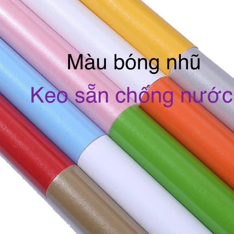 5M decal DÁN TƯỜNG MÀU PHỦ NHŨ BÓNG keo sẵn khổ 60cm