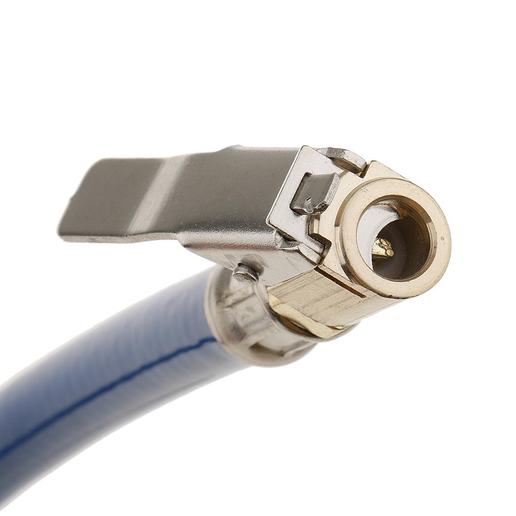 Car Vehicles Tyre Air Pump Inflator 1/4" Rubber Air Pipe Hose Valve - Blue