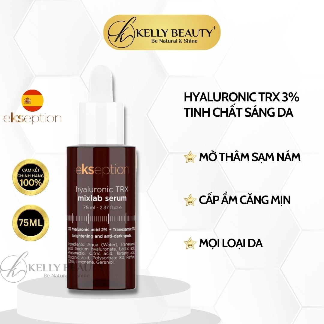 ekseption Hyaluronic TRX mixlab serum - Tinh Chất Sáng Da, Mờ Thâm Nám Sạm; Cấp Ẩm Căng Mịn Da - Kelly Beauty