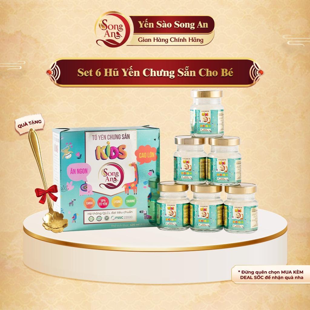 Yến chưng sẵn cho bé lốc 6 hũ Song An Food bổ sung dưỡng chất bồi bổ sức khỏe