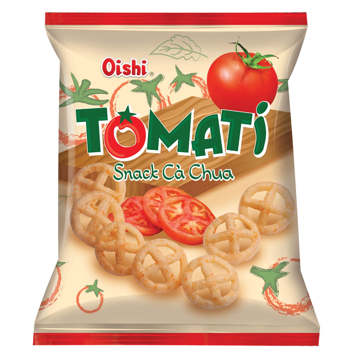 Oishi Combo1 - 6 gói snack 40g (Snack Cua Sốt Chua Ngọt, Snack 4X Vị Phô Mai, Snack Hành, Snack Cà Chua, Snack Bí Đỏ, Snack Phồng Mực)