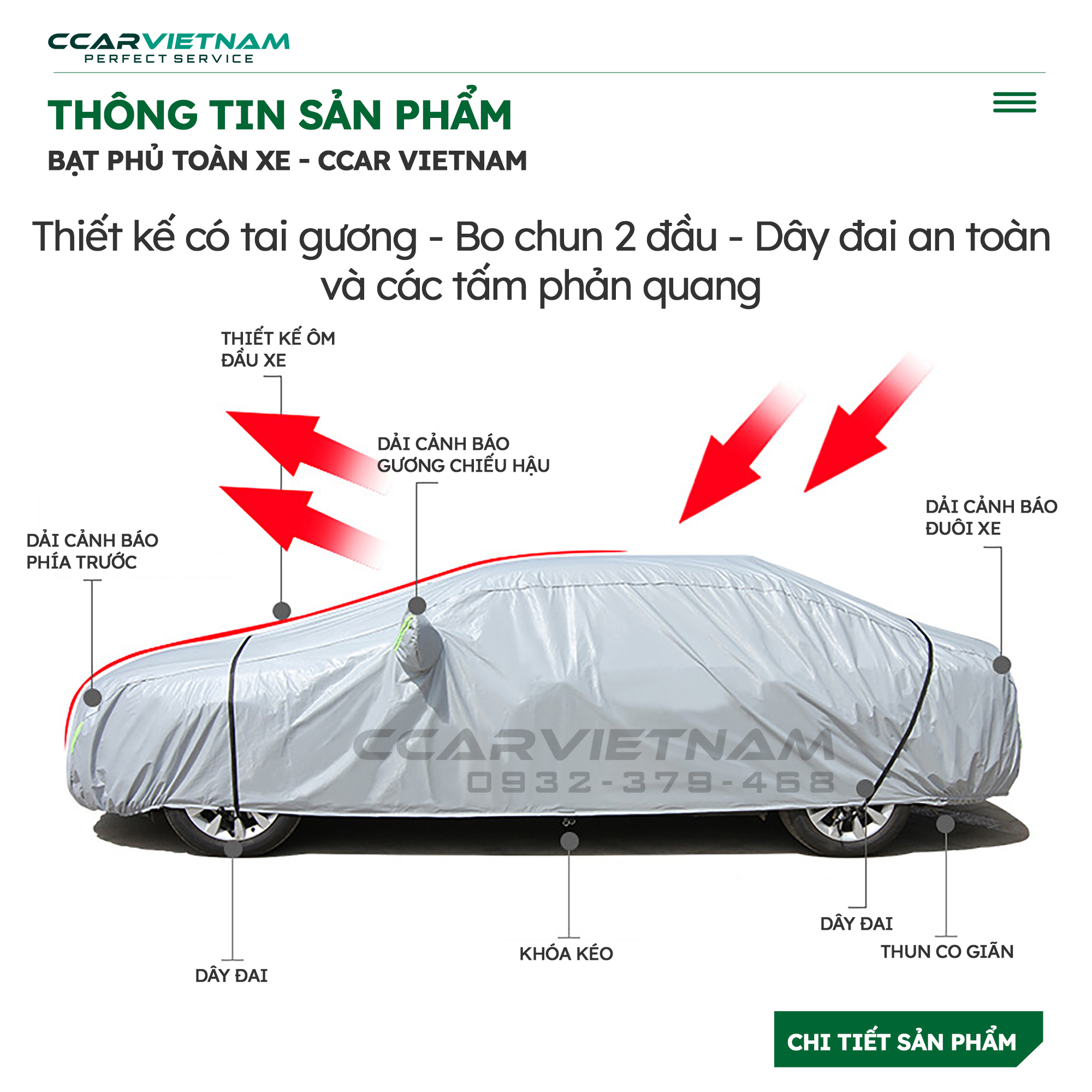 Bạt Che Ô Tô 5 Chỗ, 7 Chỗ Xe Con 4 Chỗ Chất Liệu Vải Dù Cao Cấp CCAR VIETNAM