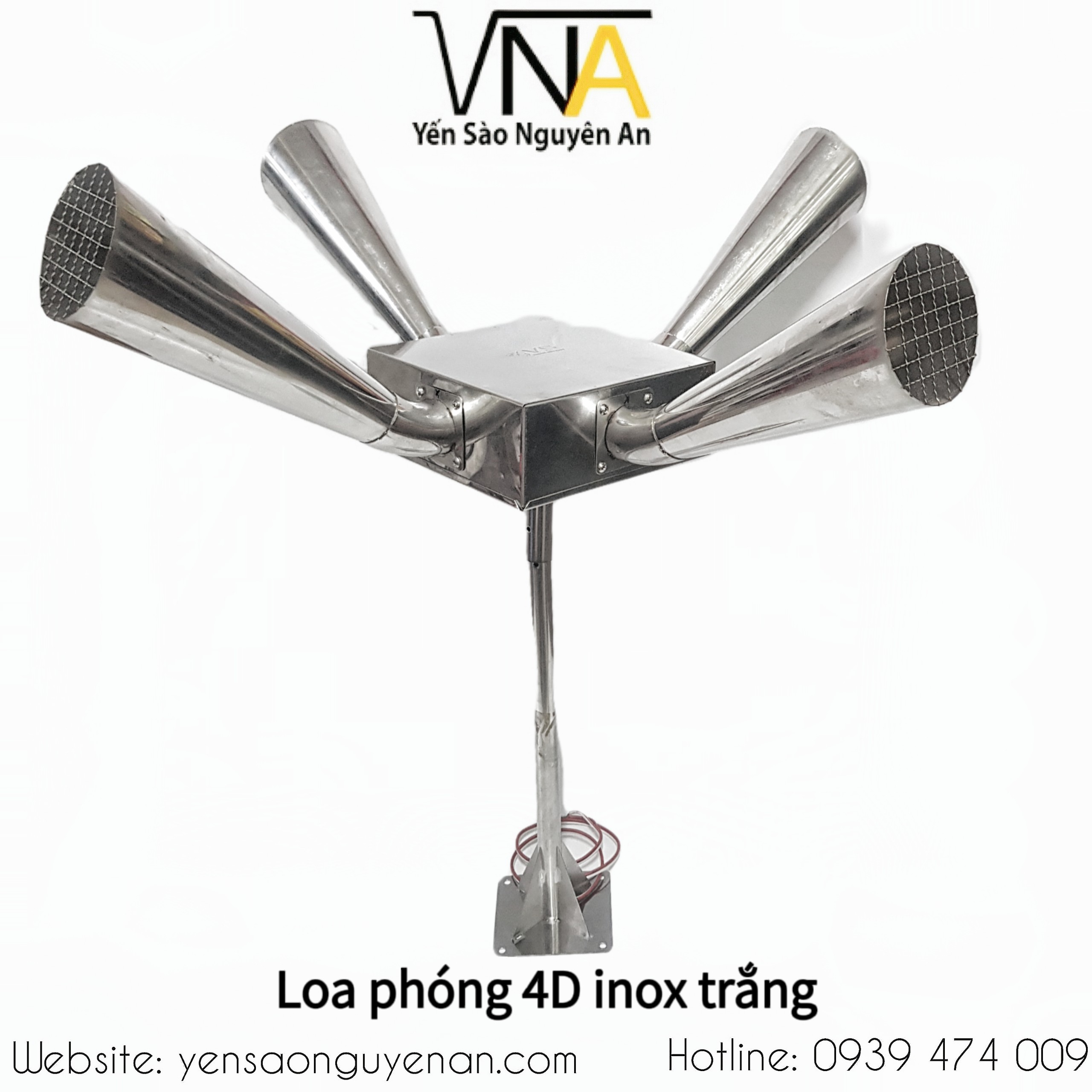 Loa phóng 4D inox trắng (kèm chân)