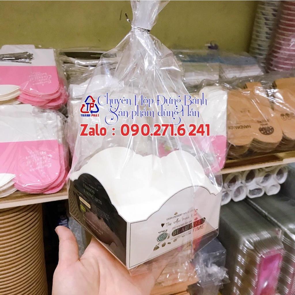 50c Túi và đế giấy đựng bánh su kem , bánh su singapore, bánh phô mai tròn