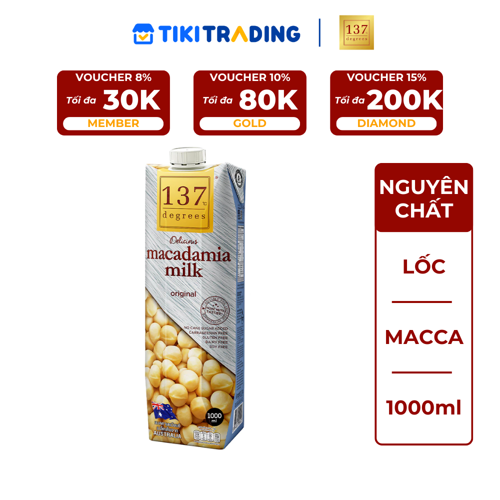 Sữa hạt Macca Nguyên chất 137 DEGREES 1000ml