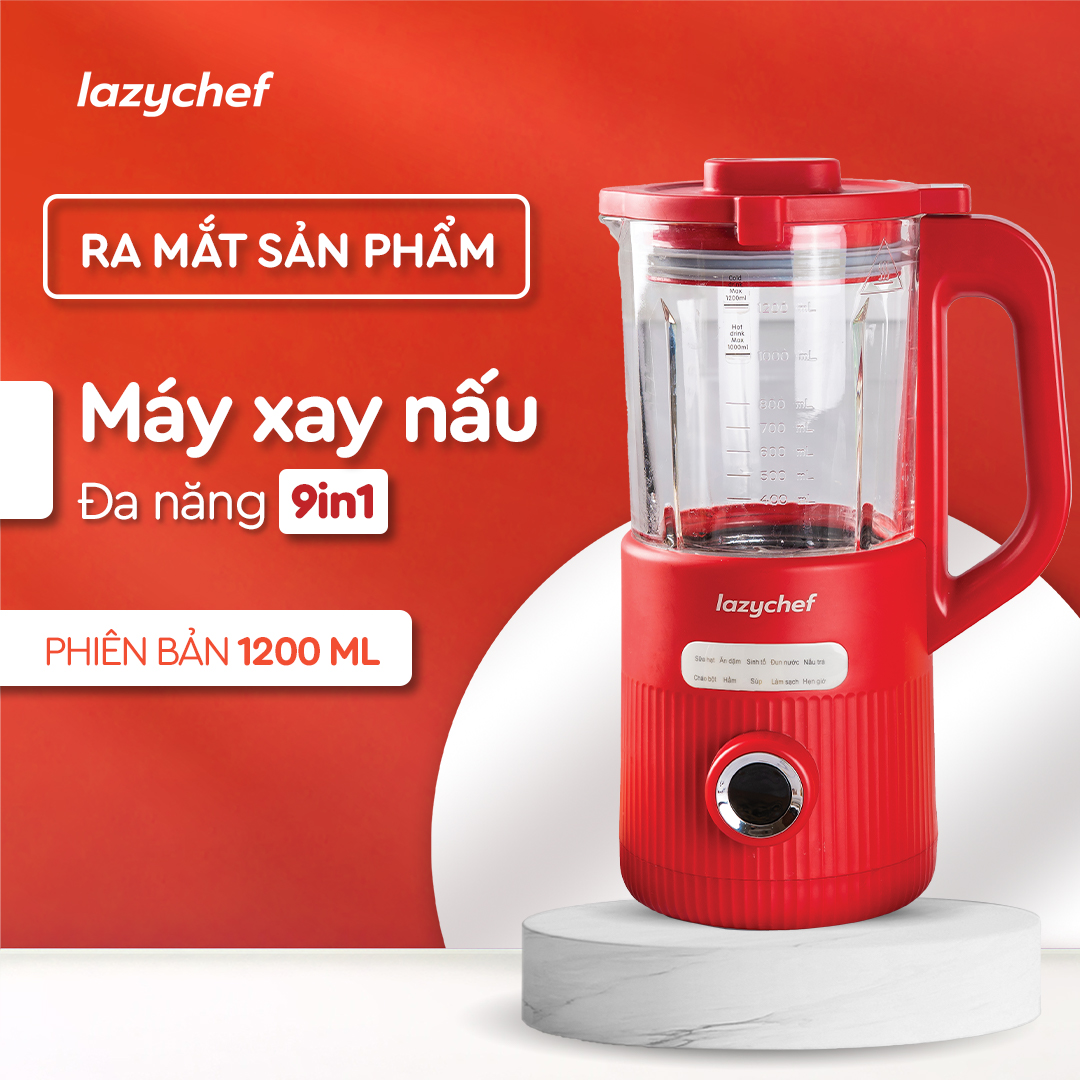 [COMBO TIẾT KIỆM] Máy xay nấu đa năng 9in1 Lazychef + Máy xay bỏ túi 3in1 Lazychef - Hàng chính hãng, Bảo hành 12 tháng