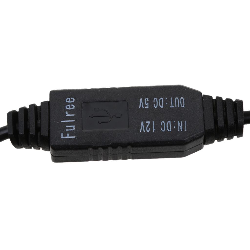 2 Pieces DC12V to 5V Micro USB Wire Cable Car Charger for Camera Recorder DVR 1Meter