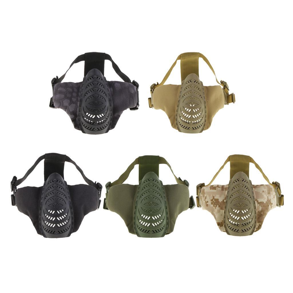 Foldable Half Face Mesh Mask Army Style Comfortable Adjustable Lower Face Protective Mask