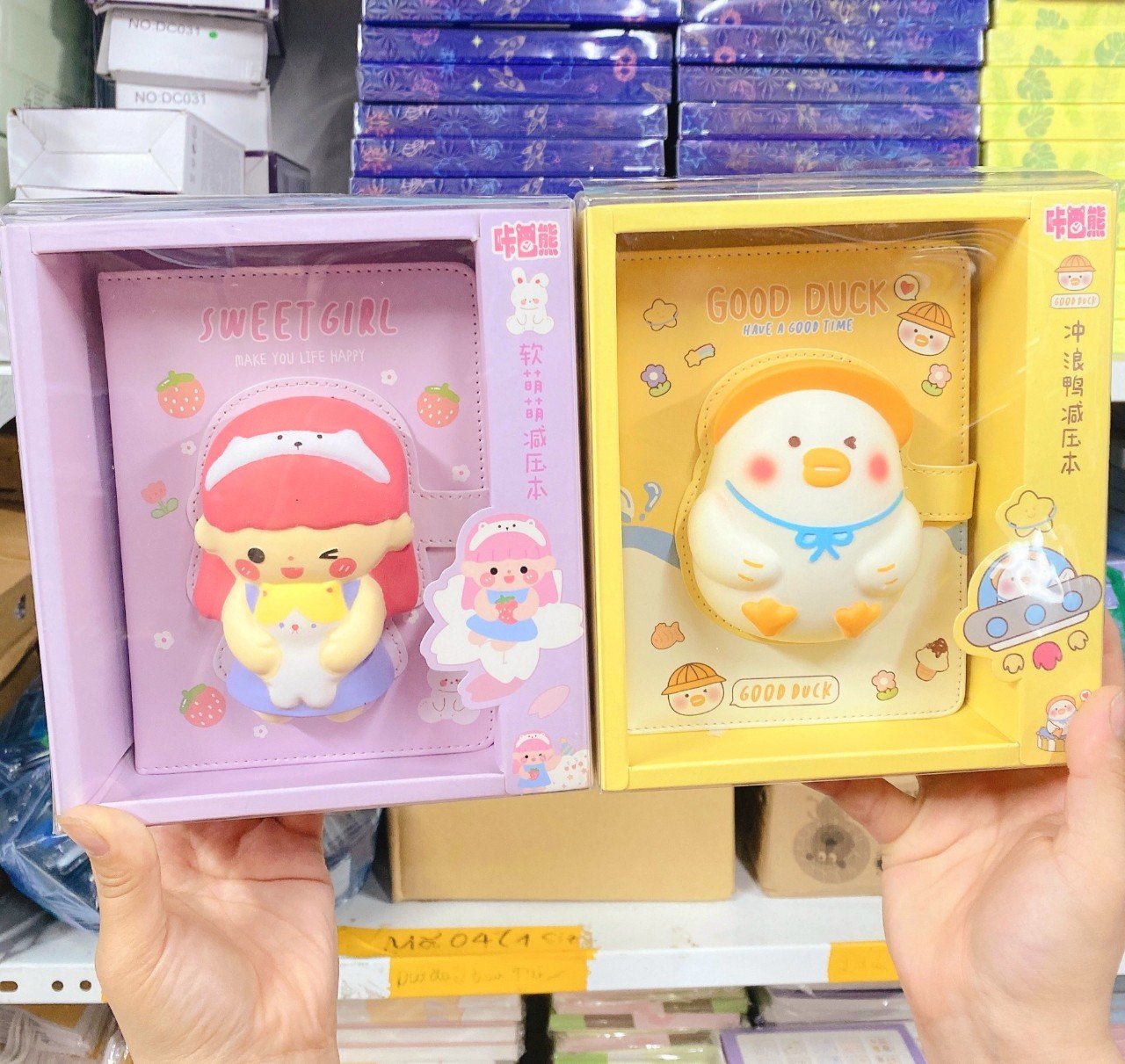 Sổ tay ghi chép squishy gắn thú mềm đáng yêu