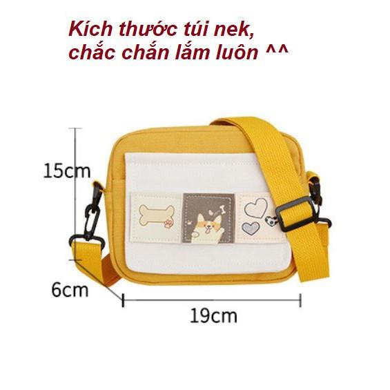 túi thời trang nữ, túi đeo vai, túi đeo chéo kèm miếng dán sticker ngộ nghĩnh