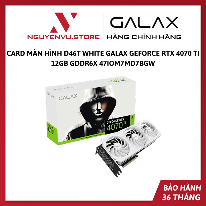 Card màn hình D46T White Galax GeForce RTX 4070 Ti 12GB GDDR6X 47IOM7MD7BGW - Hàng chính hãng