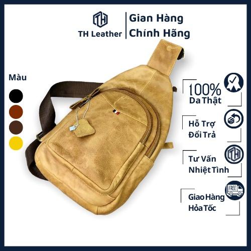 Túi Đeo Chéo Da Bò Thật, Túi Đeo Trước Ngực Thời Trang Nam - BH 24 Tháng