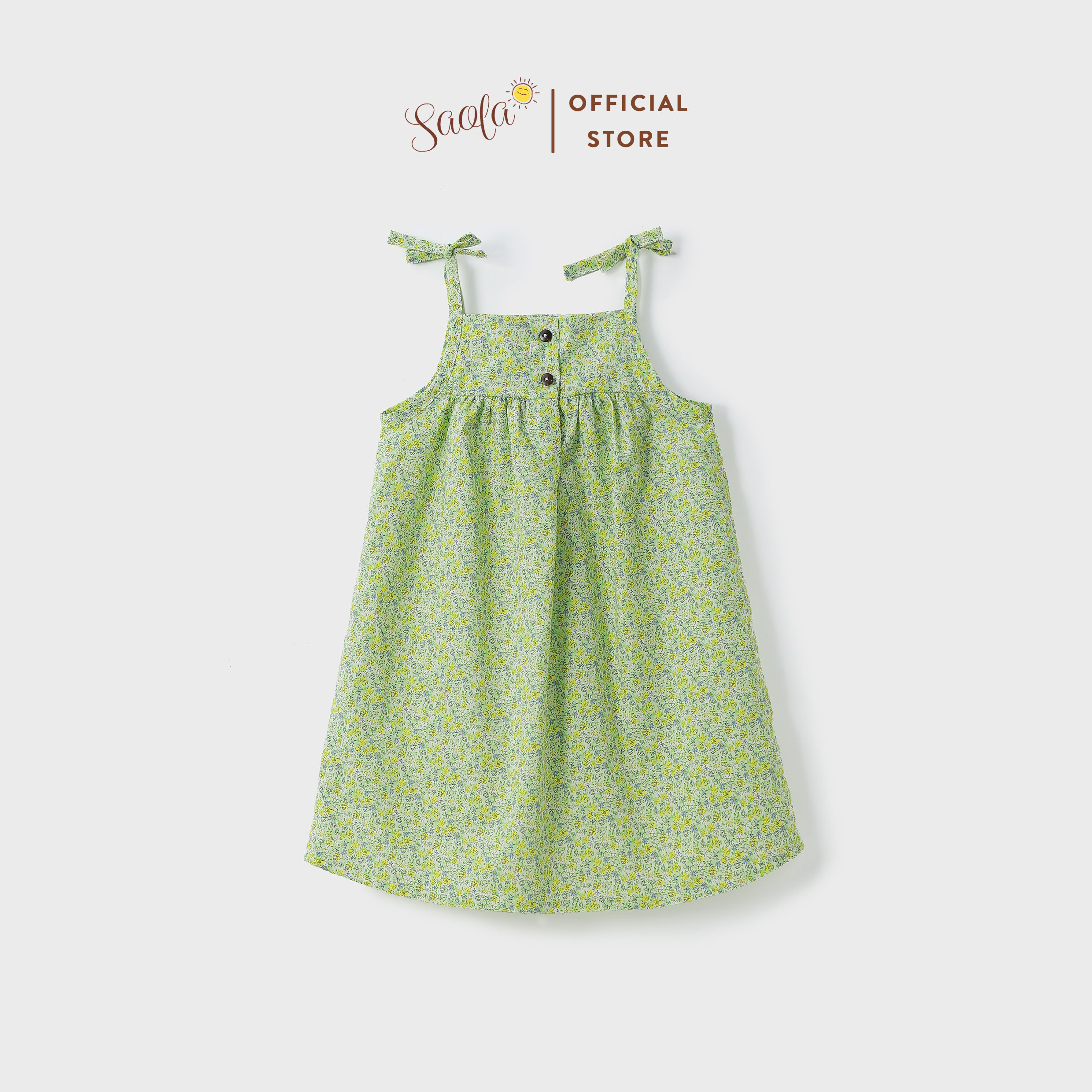 Đầm/ Váy Bé Gái Hai Dây Chất Liệu Cotton Họa Tiết Hoa Nhí Dễ Thương - SAPPHIRE DRESS - DRC036 - SAOLA KIDS CLOTHING