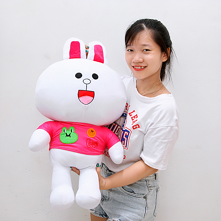 Gấu bông thỏ trắng cony áo hồng xinh xắn size 90cm