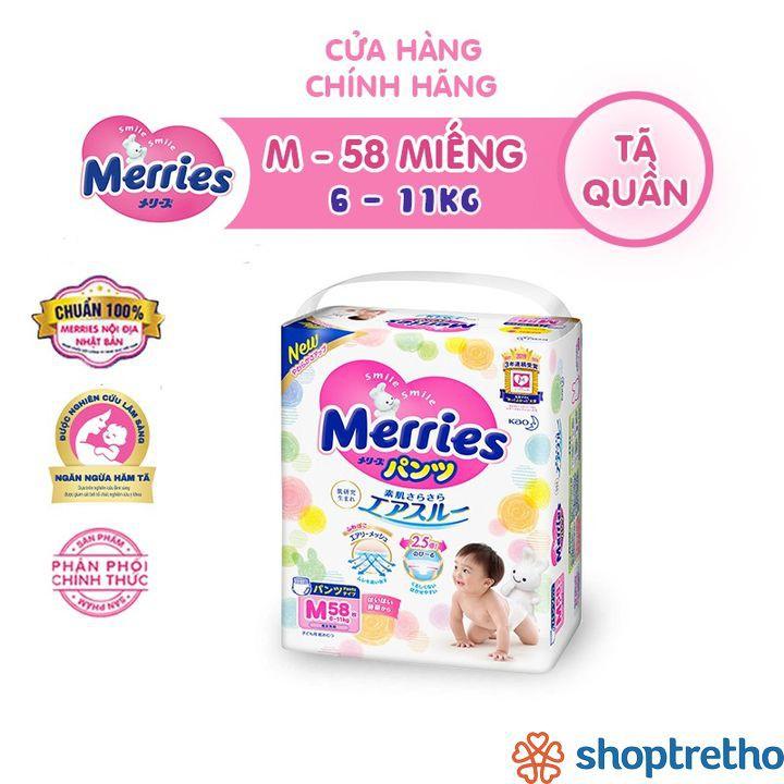 Bỉm quần MERRIES M58 (cho bé từ 6-11kg) 1 bịch