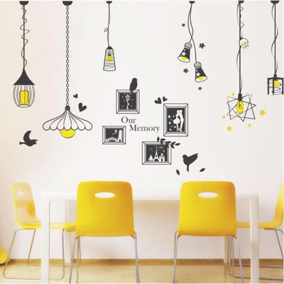 Decal trang trí hình những chiếc đèn treo