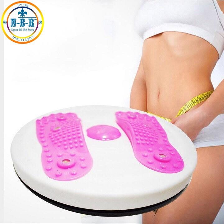 Đĩa xoay eo tập thể dục 360 độ bàn xoay tập cơ bụng cho eo thon tại nhà và phòng gym có hạt massage bàn chân cực tốt