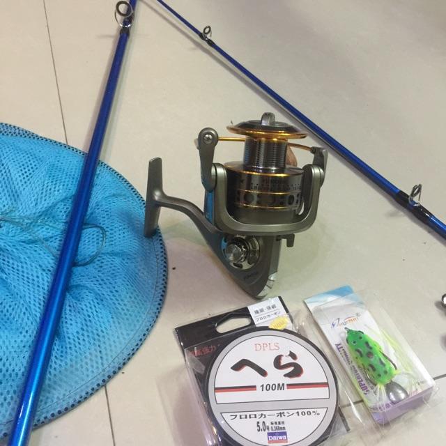 Bộ cần 2 khúc shimano 2,7 m máy lc 7000