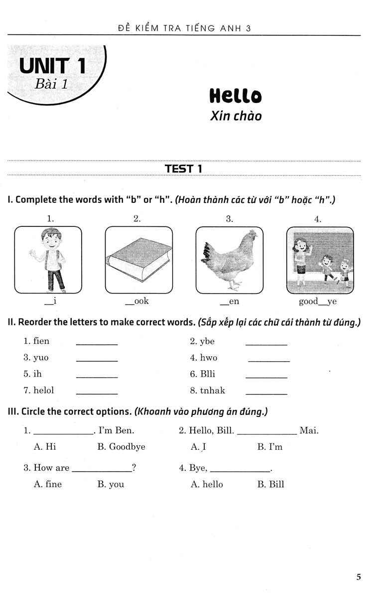 Sách tham khảo- Đề Kiểm Tra Tiếng Anh 3 - Có Đáp Án (Biên Soạn Theo Chương Trình GDPT Mới) _HA