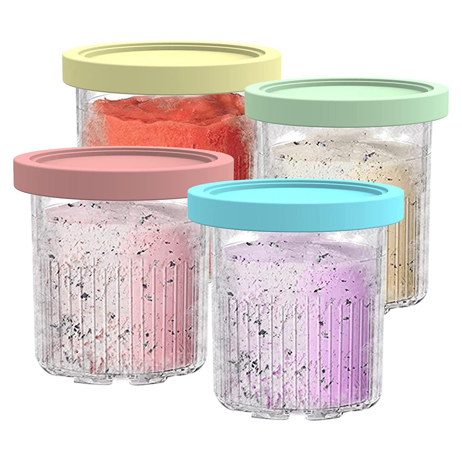 4Pcs Dessert Container Leakproof Ice Cream Pint Cup for Soup Ice Cream Maker
