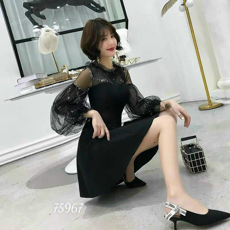 ĐẦM UMI PHỐI LƯỚI KIM TUYẾN HỌA TIẾT SANG TRỌNG,CHẤT LIỆU VÃI UMI THOÁNG MÁT