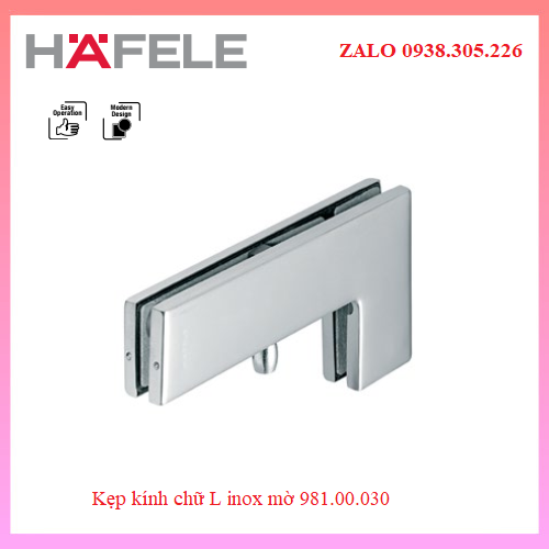 Kẹp kính chữ L inox mờ 981.00.030