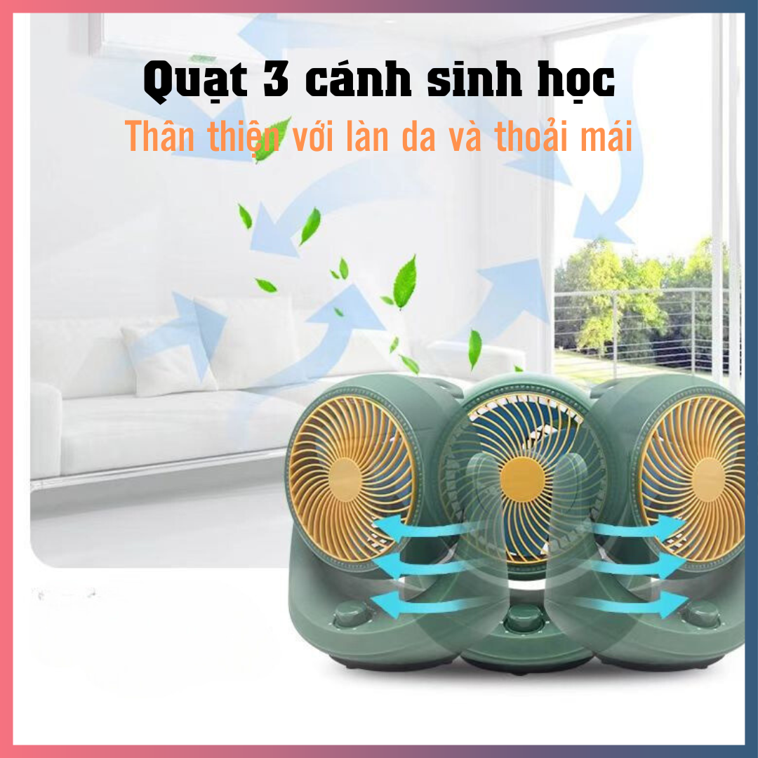 Quạt Tuần Hoàn Không Khí Để Bàn 3 Mức Độ Gió Siêu Mát ,Cắm Điện Trực Tiếp Với Công Nghệ Quạt Sinh Học Thân Thiện Với Môi trường