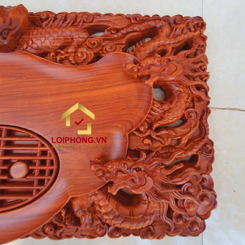 Khay trà gỗ đẹp độc lạ kích thước dài 65 x rộng 35x dày 4 cm