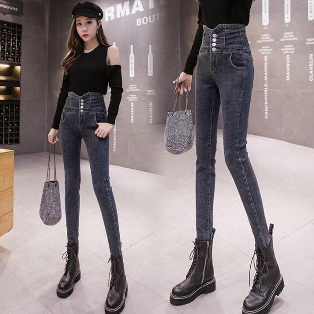 Quần jean nữ cao cấp thiết kế lưng cao ken bụng tôn dáng NP969