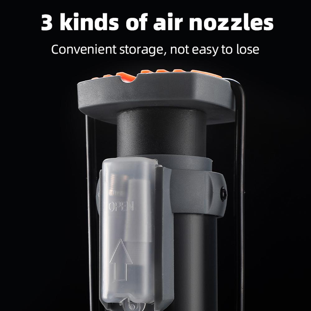 Bike Pump 120PSI High Pressure Air Pump MTB Road Bike Tire Inflator with Pressure Gauge Fits Presta & Schrader Valves