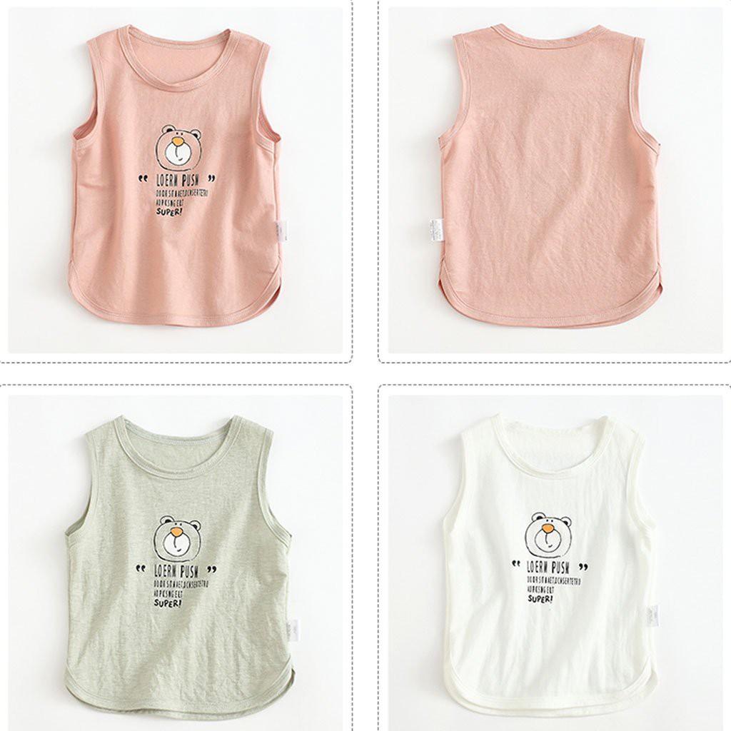 Áo Thun Cộc Tay In Hình Gấu Cho Bé Trai Bé Gái SUMO KIDS, Áo Ba Lỗ Chất Đũi Cao Cấp Cho Bé Từ 6-28Kg