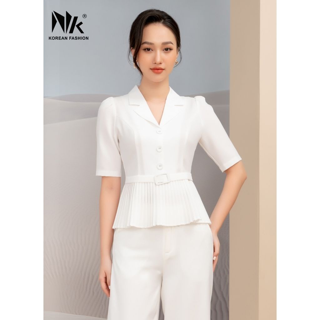 Mua Áo Ký Giả Peplum Dập Ly NK Fashion Thiết Kế Tay Ngắn Bo Eo Điệu, Chất Liệu Nhập Hàn Mềm Mịn NKFSM2110001 - Nâu - S tại NK FASHION OFFICIAL Mua Áo Ký Giả Peplum Dập Ly Nk Fashion Thiết Kế Tay Ngắn Bo Eo Điệu, Chất Liệu Nhập Hàn Mềm Mịn Nkfsm2110001 - Nâu - S Tại Nk Fashion Official