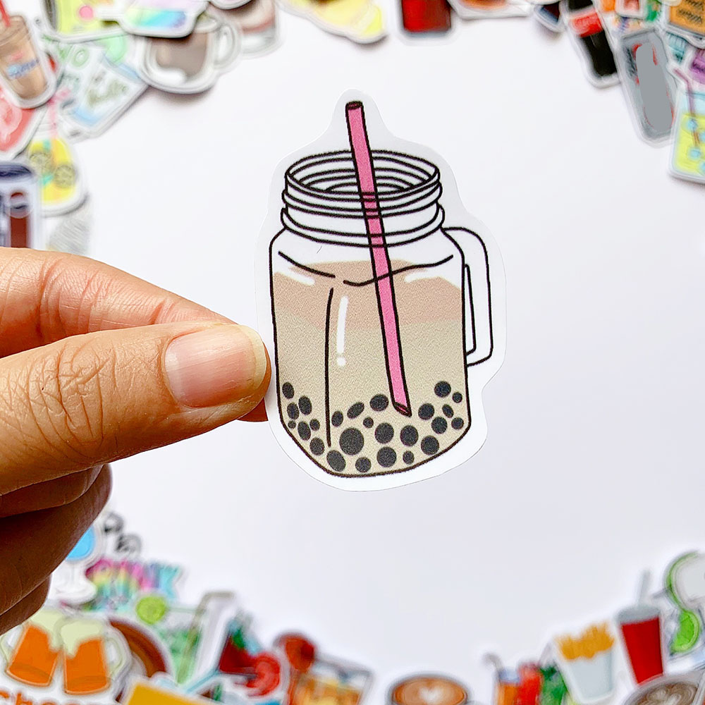 Sticker Drinks Chủ Đề Cà Phê Trà Sữa Đồ Uống Cute Ngẫu Nhiên Chất Lượng Cao Chống Nước