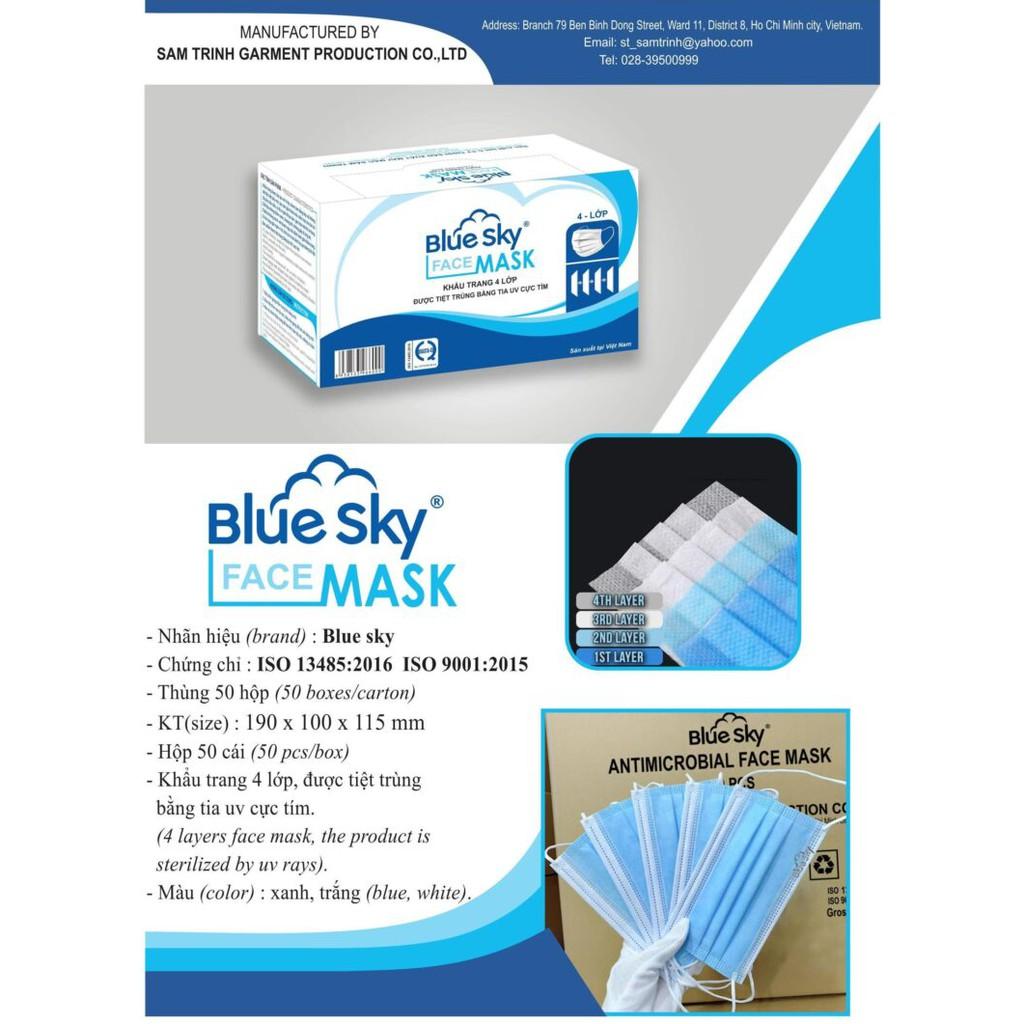 10 khẩu trang y tế 4 lớp Blue Sky