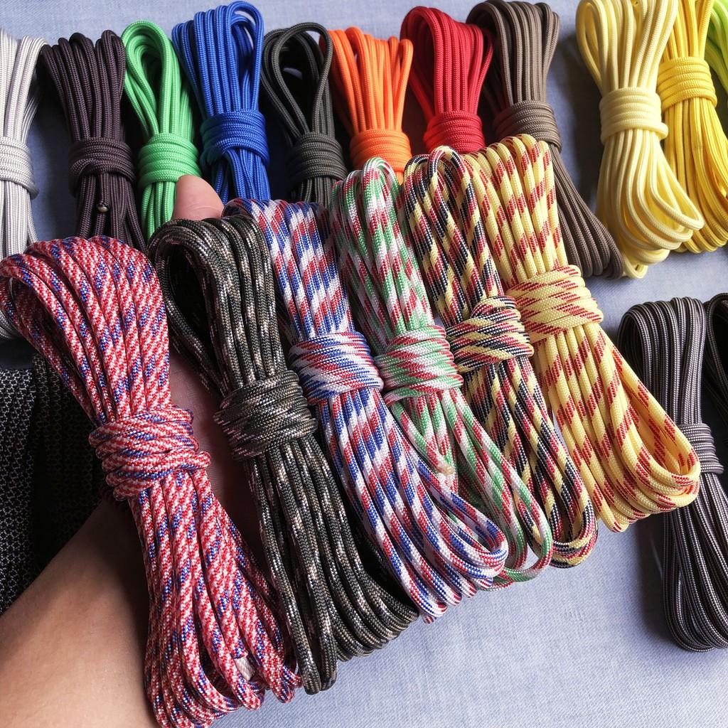 Dây Dù Paracord 550lbs Đường Kính 4mm Rất Tròn, Dùng Dã Ngoại Cắm Trại (10m màu 21-31)