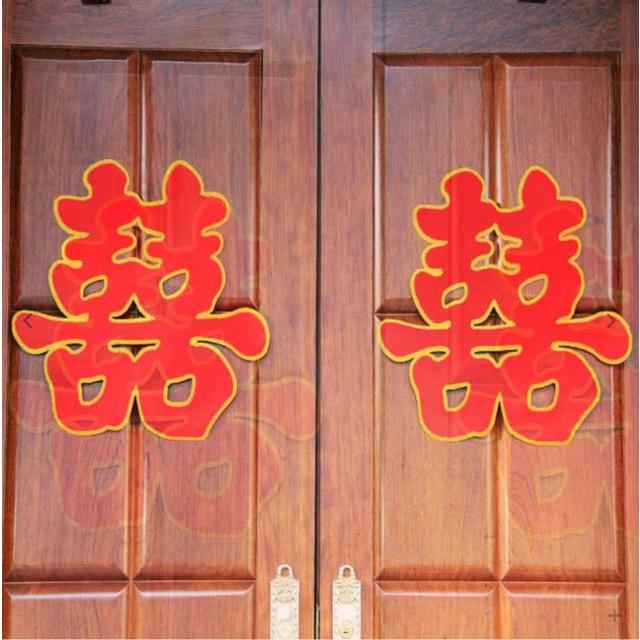 Chữ hỉ nhung trang trí cưới