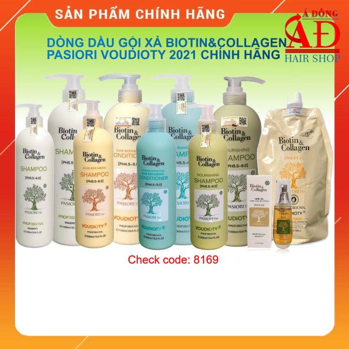 BỘ DẦU GỘI XẢ HẤP DƯỠNG BIOTIN &amp; COLLAGEN PASIORI VOUDIOTY NEW 2021 CHÍNH HÃNG