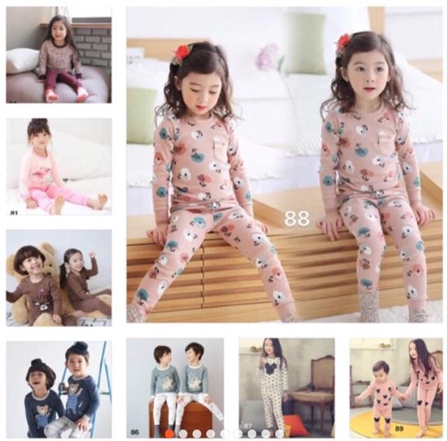 1-8 tuổi: Bộ thun xuất Hàn hình Gấu lực sĩ