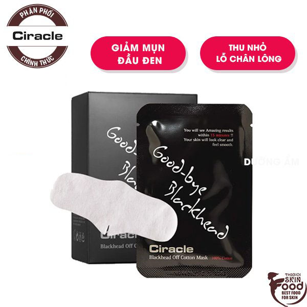 Miếng đắp hút mụn đầu đen, sợi bã nhờn, se khít lỗ chân lông Hàn Quốc Ciracle Black Head Cotton Mask