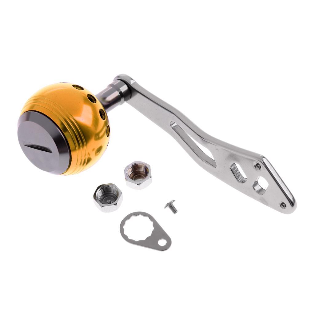 Fishing Handle Reel Single Metal Knob Replacement Reel Handle Rocker for Baitcasting Spinning Reels, 3 Colors