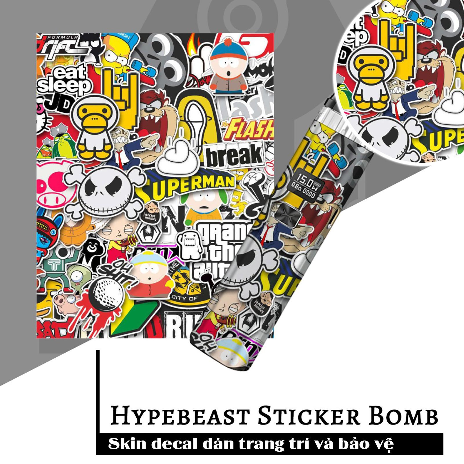 Skin dán Xlim V1, V2, SE mẫu Hypbeast Stickerbomb stic255 (dễ dán, đã cắt sẵn chi tiết)