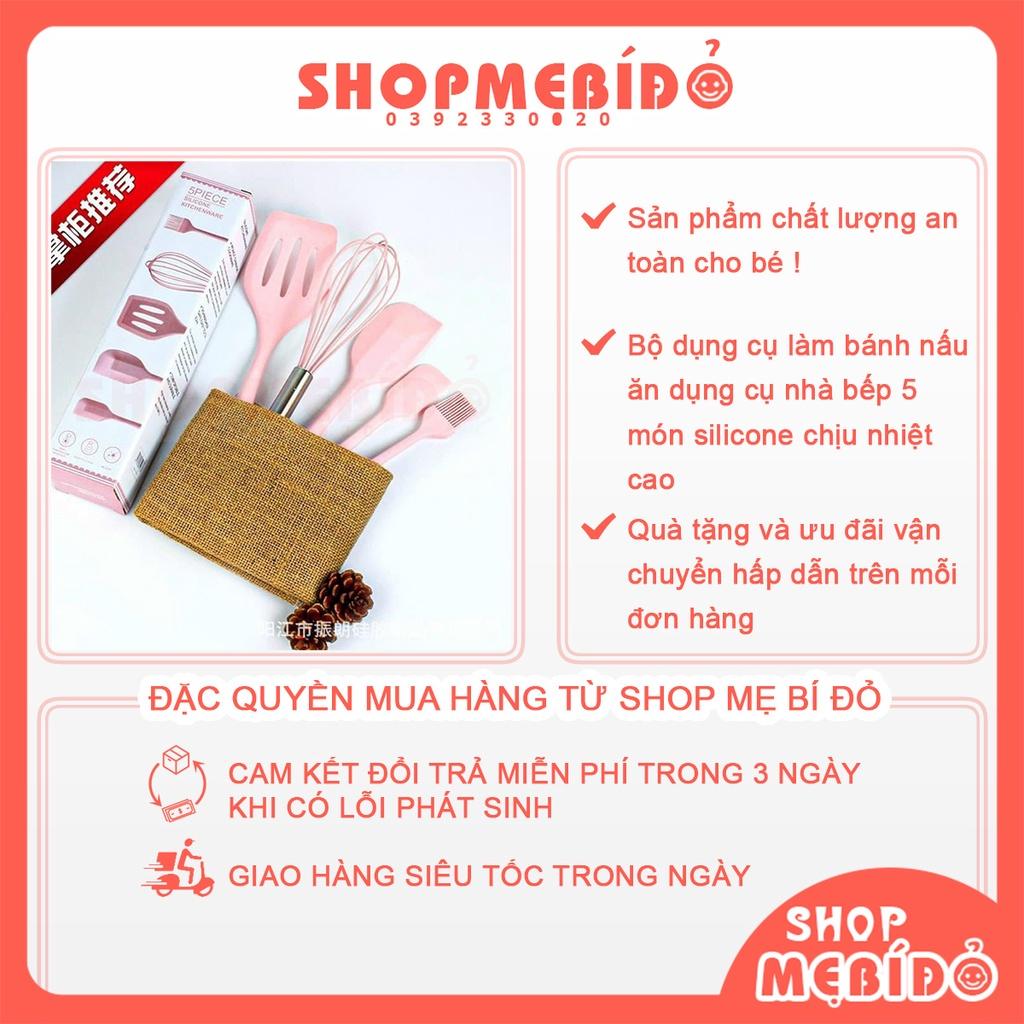 Bộ Dụng Cụ Làm Bánh Nấu Ăn Dụng Cụ Nhà Bếp 5 Món Silicone Chịu Nhiệt Cao Shop Mẹ Bí Đỏ