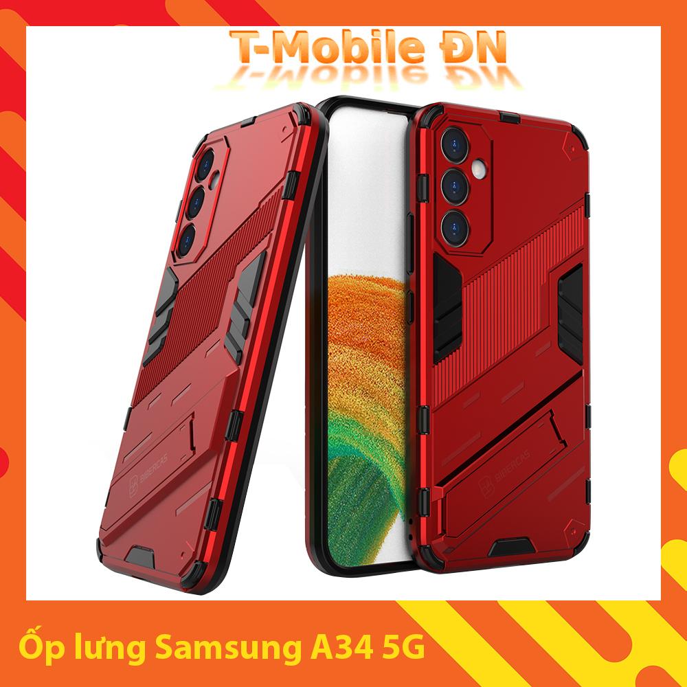 Ốp lưng cho Samsung A34 5G, Ốp chống sốc Iron Man PUNK cao cấp kèm giá đỡ cho Samsung A34 5G