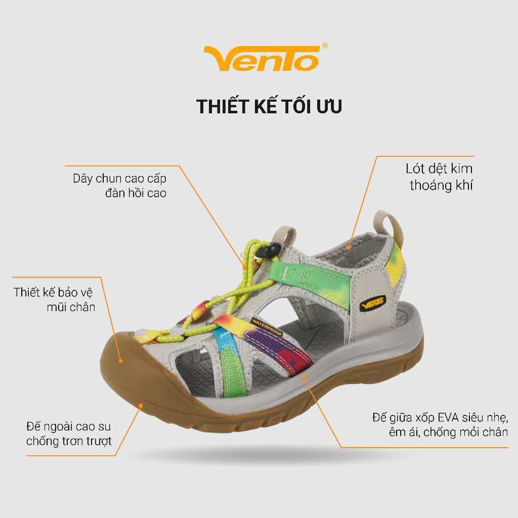 Giày dép Sandal Bít Mũi dã ngoại trekking VENTO DILYS SD08016