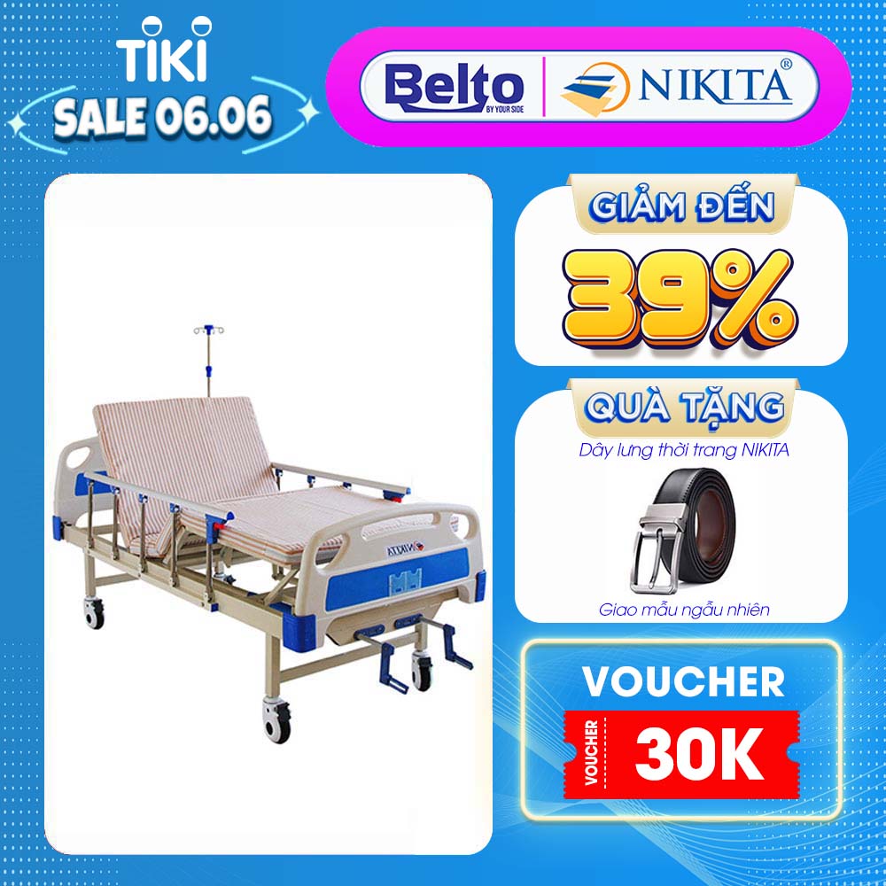 Giường bệnh y tế cao cấp đa chức năng - DCN02 chính hãng NIKITA - Chức năng nâng đầu - Nâng chân