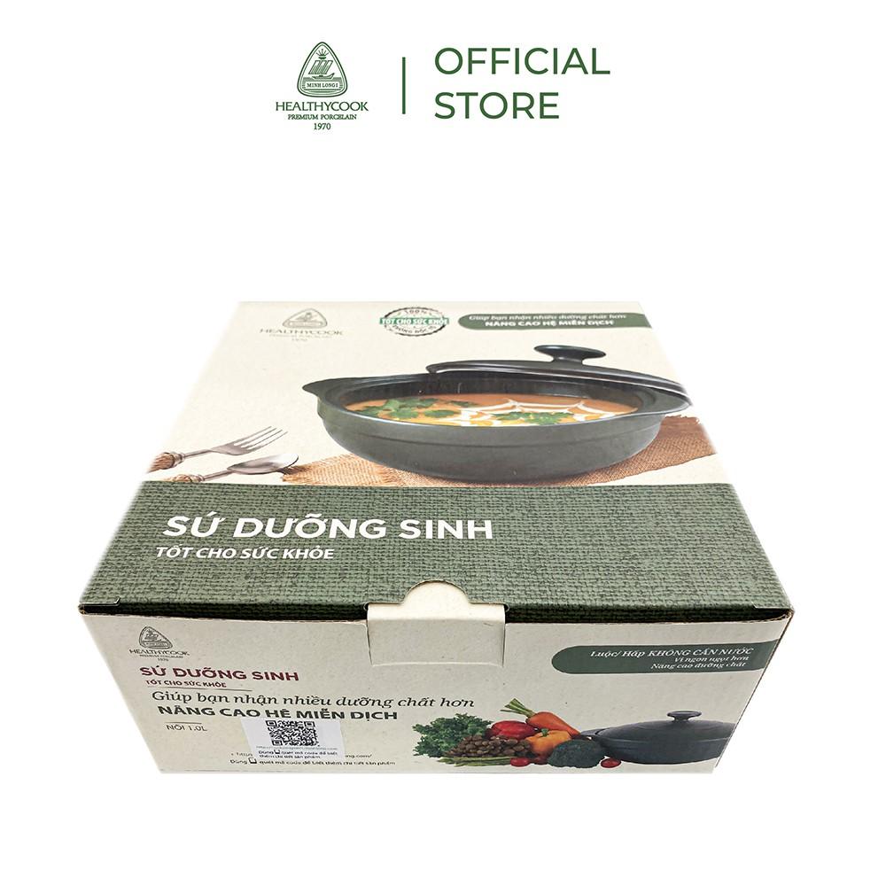 Nồi Sứ Dưỡng Sinh Minh Long Healthy Cook Luna 0.35 L - Dùng Cho Bếp Gas, Bếp Hồng Ngoại