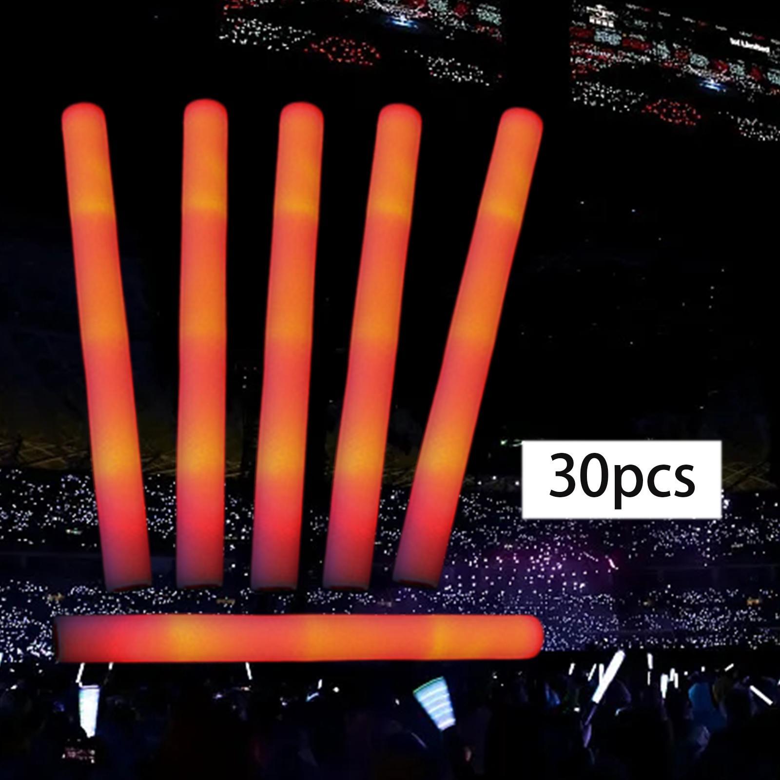 30x Light up Foam Sticks  Sticks for Sporting Events Wedding Holiday