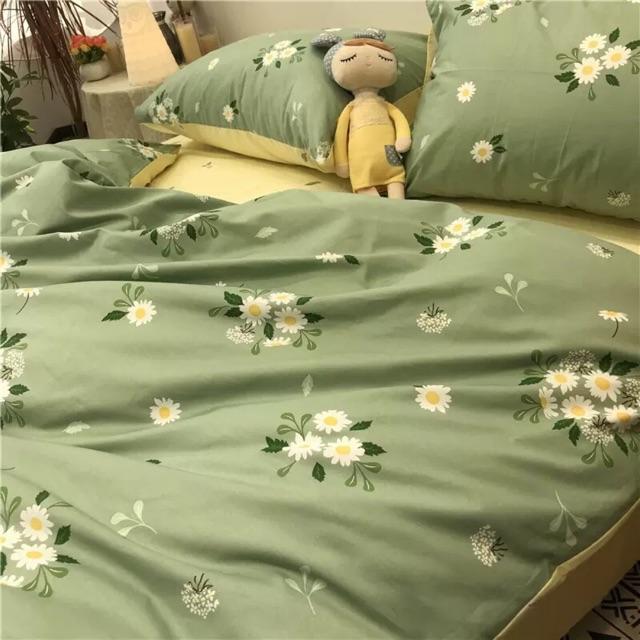 Set Cotton Poly Nhập Khẩu Cao Cấp Mẫu Mới Nhất 2020 Cúc Hoạ Mi Xanh