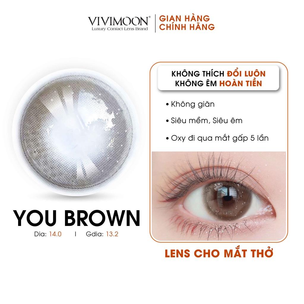 Lens Cận Màu Nâu Cho Mắt Thở YOU BROWN Hàn Quốc Chính Hãng VIVIMOON